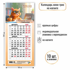 Календарь мини-трио на магните 2027 кот