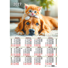 Календарь-плакат А2 2027 животные