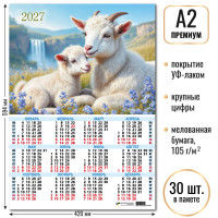 Календарь-плакат А2 премиум 2027 символ года Календарь-плакат А2 премиум 2027 символ года