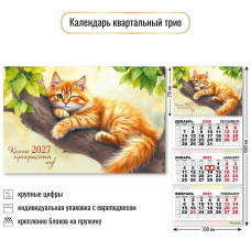 Календарь трио 2027 кот