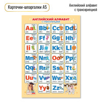 Карточки шпаргалки английский алфавит с транскрипцией