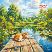Календарь на скрепке с курсором 230х230 2027 родные просторы