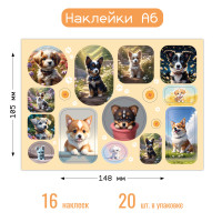Наклейки А6 щенки Наклейки А6 щенки