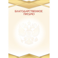 Благодарственное письмо эконом с госсимволикой