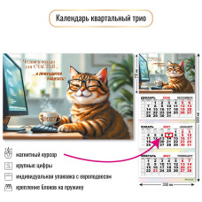 Календарь трио с магнитным курсором 2027 офис