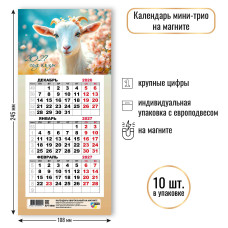Календарь мини-трио на магните 2027 символ года
